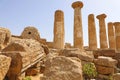 Ruined Temple of Heracles columns in famous ancient Valley of Temples of Agrigento, Sicily, Italy. UNESCO World Heritage Site