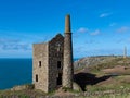 Wheal Owles tin mine, Cornwall, on a bright sunny day Royalty Free Stock Photo