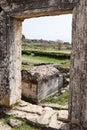 Ruined tomb in Necropolis of ancient city Hierapolis, Pamukkale, Turkey Royalty Free Stock Photo