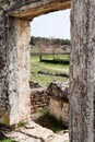 Ruined tomb in Necropolis of ancient city Hierapolis, Pamukkale, Turkey Royalty Free Stock Photo