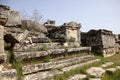 Ruined tomb in Necropolis of ancient city Hierapolis, Pamukkale, Turkey Royalty Free Stock Photo