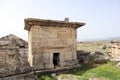 Ruined tomb in Necropolis of ancient city Hierapolis, Pamukkale, Turkey Royalty Free Stock Photo