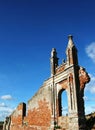 Ruined wall of a fallen church in Vietnam