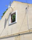 Ruined wall of a house before demolition Royalty Free Stock Photo