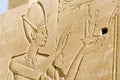 Ruined wall reliefs of Pharoah, Karnak, Egypt. Royalty Free Stock Photo