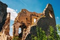 Ruined walls Lietava Castle in Slovakia