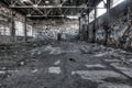 Ruined warehouse interior Royalty Free Stock Photo
