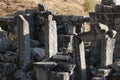 Ruines of destroyed building. Close up of ruins. Royalty Free Stock Photo