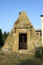 Ancient Ruins of  pyramid iron door entrance Royalty Free Stock Photo