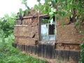 Ruinous wall and window of house