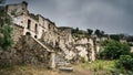 Ruins of the abandoned ghost town Gairo Vecchio, Sardinia, Italy Royalty Free Stock Photo