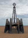 The ruins of the abandoned landing stage at saint annes pier in the ribble estuary lancashire Royalty Free Stock Photo