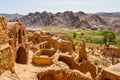 Ruins of the abandoned mud brick city Kharanaq near the ancient city Yazd in Iran