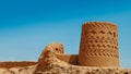 Ruins of the abandoned mud brick city Kharanaq near the ancient city Yazd in Iran Royalty Free Stock Photo