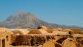 Ruins of the abandoned mud brick city Kharanaq near the ancient city Yazd in Iran Royalty Free Stock Photo