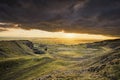 Dramatic Sunset Clouds over Titterstone Quarry Royalty Free Stock Photo