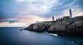 The ruins of the abbey of Saint-Mathieu, the lighthouse and the cliffs