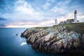 The ruins of the abbey of Saint-Mathieu and the lighthouse in France