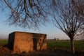 Ruins of an abondoned house in winters