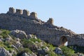 Ruins of the Acrocorinth castle at Corinth, Peloponnese - Greece