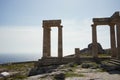 Ruins of Acropolis of Lindos, ancient architecture of Rhodes. Dodecanese Islands, Greek Islands, Greece