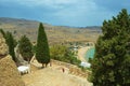 Ruins of the Acropolis in Lindos on Rhodes island, Greece Royalty Free Stock Photo