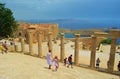 Ruins of the Acropolis in Lindos on Rhodes island, Greece Royalty Free Stock Photo