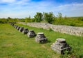 The ruins of Adamclisi Roman Fort in Dobrogea Romania