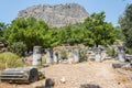 Ruined agora at Priene ancient city in Turkey