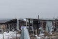 Ruins of an agricultural enterprise in the Donetsk region. Consequences of Russian aggression against Ukraine