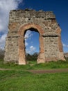 Acqua Claudia aqueduct at Parco degli Acquedotti, Rome, Italy Royalty Free Stock Photo