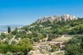 Ruins of Ancient Agora and Acropolis of Classical Athens of Greece. Aerial  view from the Temple of Hephaestus Hephaestion Royalty Free Stock Photo