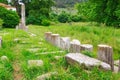 Ruins of ancient Agora in Thassos, Limenas, Greece
