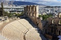 Ruins of ancient amphitheater at Acropolis hill, Athens, Greece Royalty Free Stock Photo