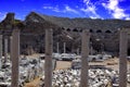 Ruins of the ancient amphitheater of the ancient city of Side. Royalty Free Stock Photo