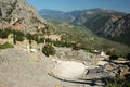 Ruins of ancient amphitheater in Delphi,Greece Royalty Free Stock Photo