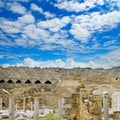 The ruins of the ancient amphitheater. TÃÂ¼rkiye, the city of Side