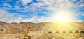 Ruins of an ancient amphitheater. TÃÂ¼rkiye. Wide photo Royalty Free Stock Photo