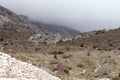 Ruins of ancient amphitheatre in abandoned town Sagalassos lost in Turkey mountains
