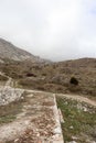 Ruins of ancient amphitheatre in abandoned town Sagalassos lost in Turkey mountains