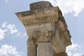 The ruins of the ancient antique city of Ephesus the library building of Celsus, the amphitheater temples and columns. Candidate Royalty Free Stock Photo