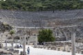 The ruins of the ancient antique city of Ephesus the library building of Celsus, the amphitheater temples and columns.