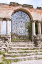 Ruins of an ancient Armenian church. Main entrance.