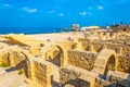 Ruins of ancient bathhouse at Caesarea in Israel