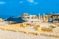 Ruins of ancient bathhouse at Caesarea in Israel
