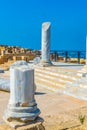 Ruins of ancient bathhouse at Caesarea in Israel