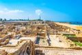 Ruins of ancient bathhouse at Caesarea in Israel