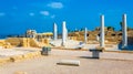 Ruins of ancient bathhouse at Caesarea in Israel