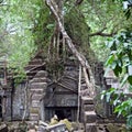 Ruins of ancient Beng Mealea Temple over jungle, Cambodia Royalty Free Stock Photo