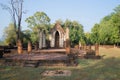 On the ruins of the ancient Buddhist temple Wat Chom Chuen in the vicinity of the Si Satchanalai. Thailand